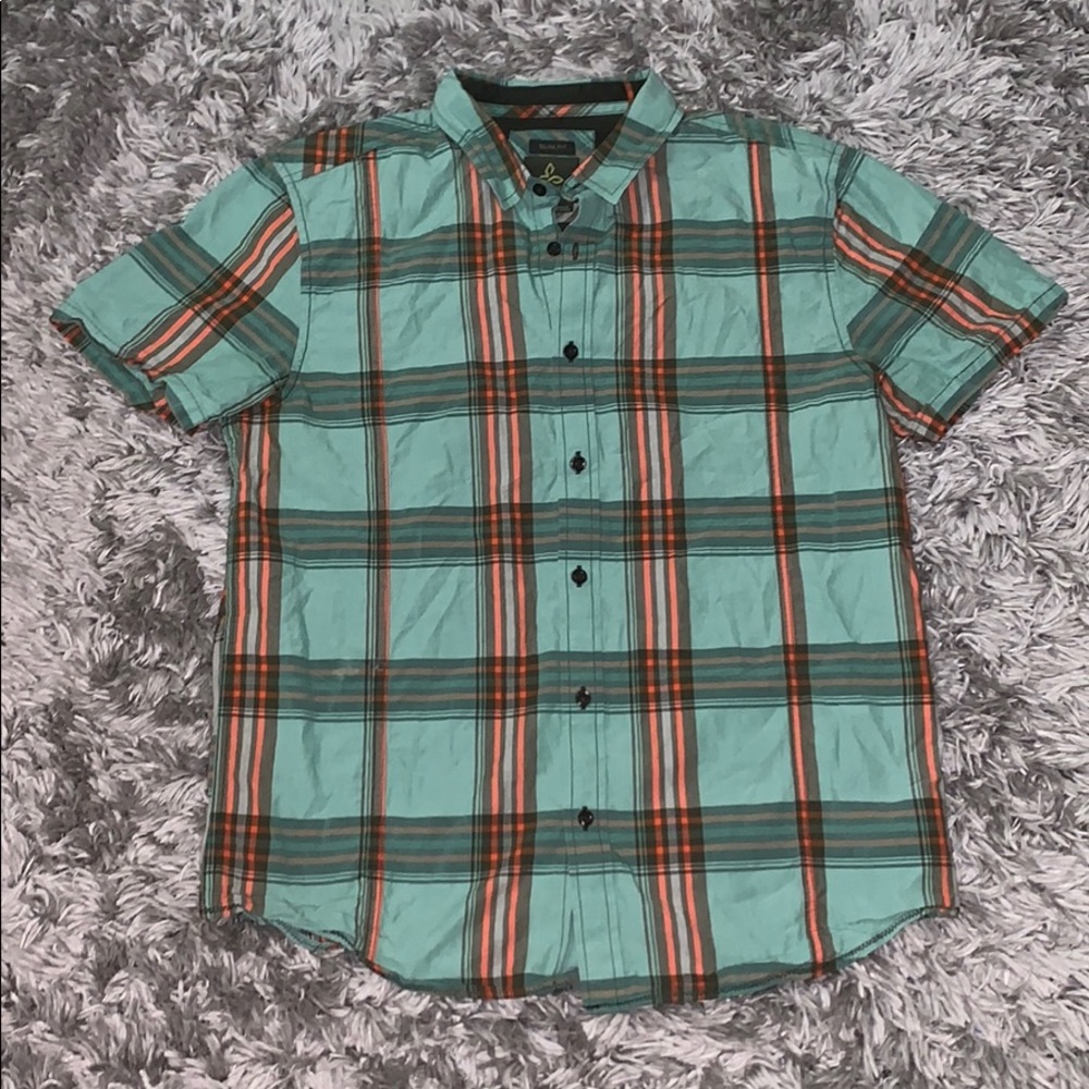Prana mens medium slim fit button down